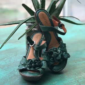 Born Handcrafted Footwear turquoise heel sandals